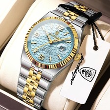 Armbanduhr Damen Edelstahl Quarzuhr Datum Leuchtend Wasserdicht Elegante Fashion