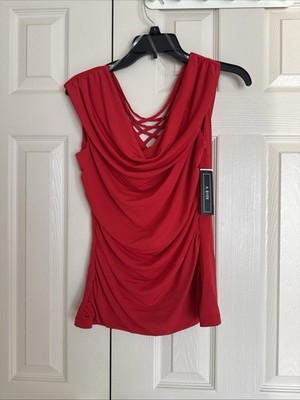 A BYER Red Sleeveless Cowl Neck Blouse Tank Top Size M/NWT $44.00