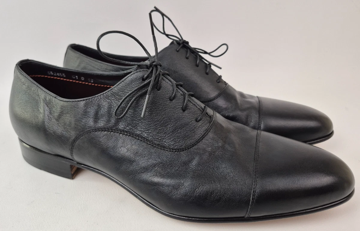 Santoni Classico Black Cap Toe Leather Dress Shoe Mens 10.5 D (UK 9.5) Brogue Santoni Men main image 4