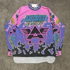 Answer Racing Men's Vintage Multicolor Motocross Jersey Extra Large, Y2K