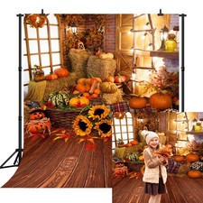 1 PCS 8x8 FT Fall Thanksgiving Halloween Pumpkin Vinyl Photo Backdrop Background