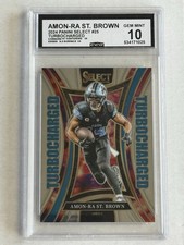 Amon-Ra St. Brown 2024 Panini Select #25 Turbocharged CCG 10 GEM MINT