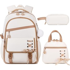 3PCS Girls Backpack for School, Kids Backpack for Girls with Lunch Bag Pencil...