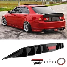 Rear Bumper Diffuser Spoiler Splitter Lip W/ Led Lights For Acura TSX 2004-2014