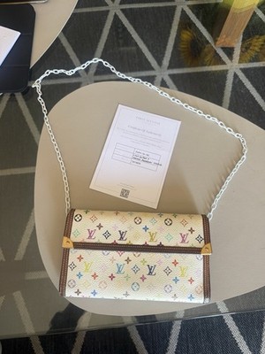 Louis Vuitton x Takashi Murakami Wallet Monogram Multicolor Leder Kette