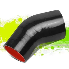 3"TO 3.5"3-PLY UNIVERSAL 45 DEGREE ELBOW COUPLER REDUCER SILICONE HOSE BLACK RED