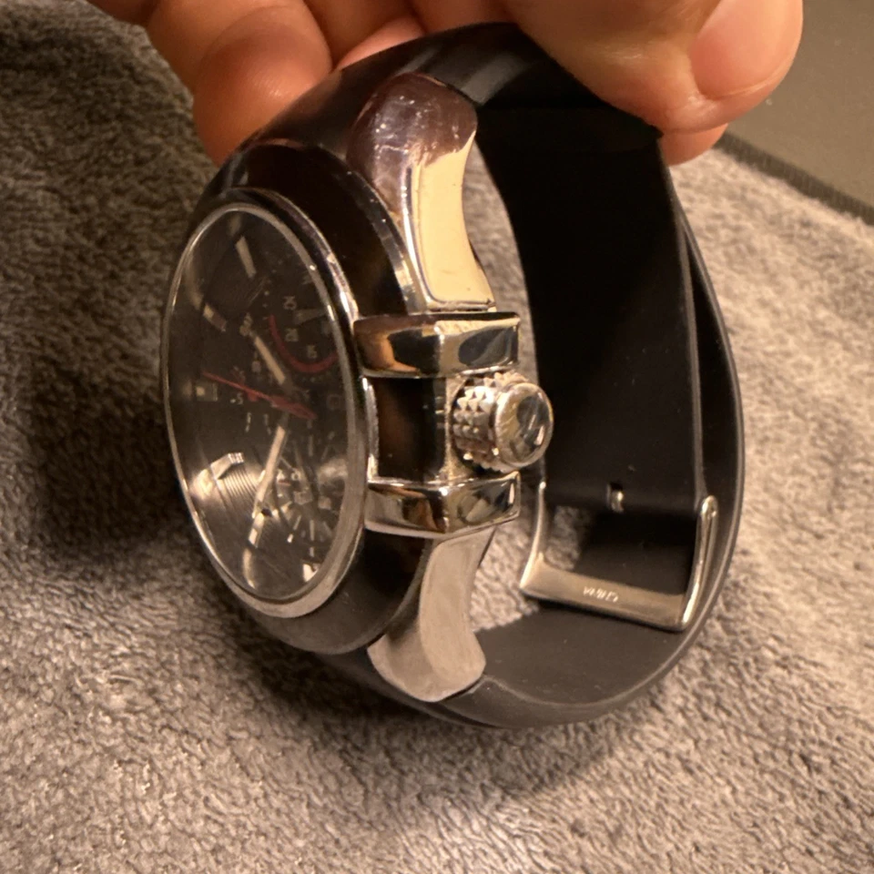 Reloj GUESS WATERPRO U10575G1 esfera negra 45 mm cronógrafo día/fecha batería NUEVA Foto 3 de 4