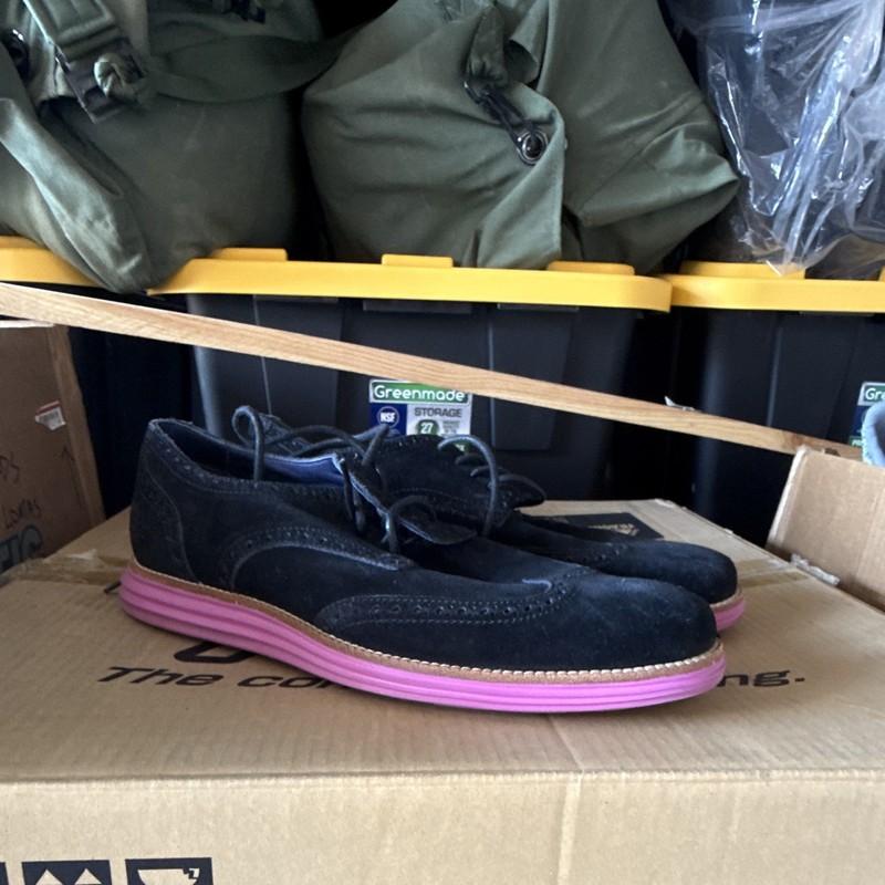 Men’s ØriginalGrand Remastered Wingtip Oxfords Black/Pink Sole 12