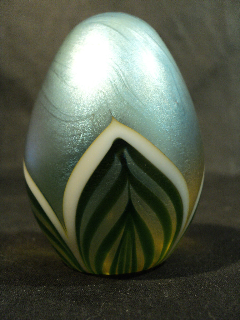 Orient & Flume Art Glass ガラス ペーパーウェイト VINTAGE ORIENT & FLUME EGG SHAPED ART GLASS PAPERWEIGHT