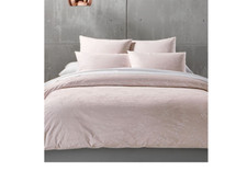 CALVIN KLEIN ROSAMUND PINK GRID TATTERSAL WOVEN PRINTED 1PC QUEEN DUVET 90X96