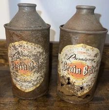 2 Vintage Premium Grain Belt Cone Top Beer can Minneapolis Minn