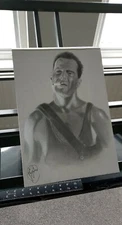 Die Hard Bruce Willis Hand Drawn Art Print Pencil Portrait Gift Present Poster