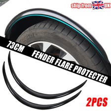 2PCS Pure Car Wheel Eyebrow Arch Trim Lips Strip Black Fender Flares Protectors