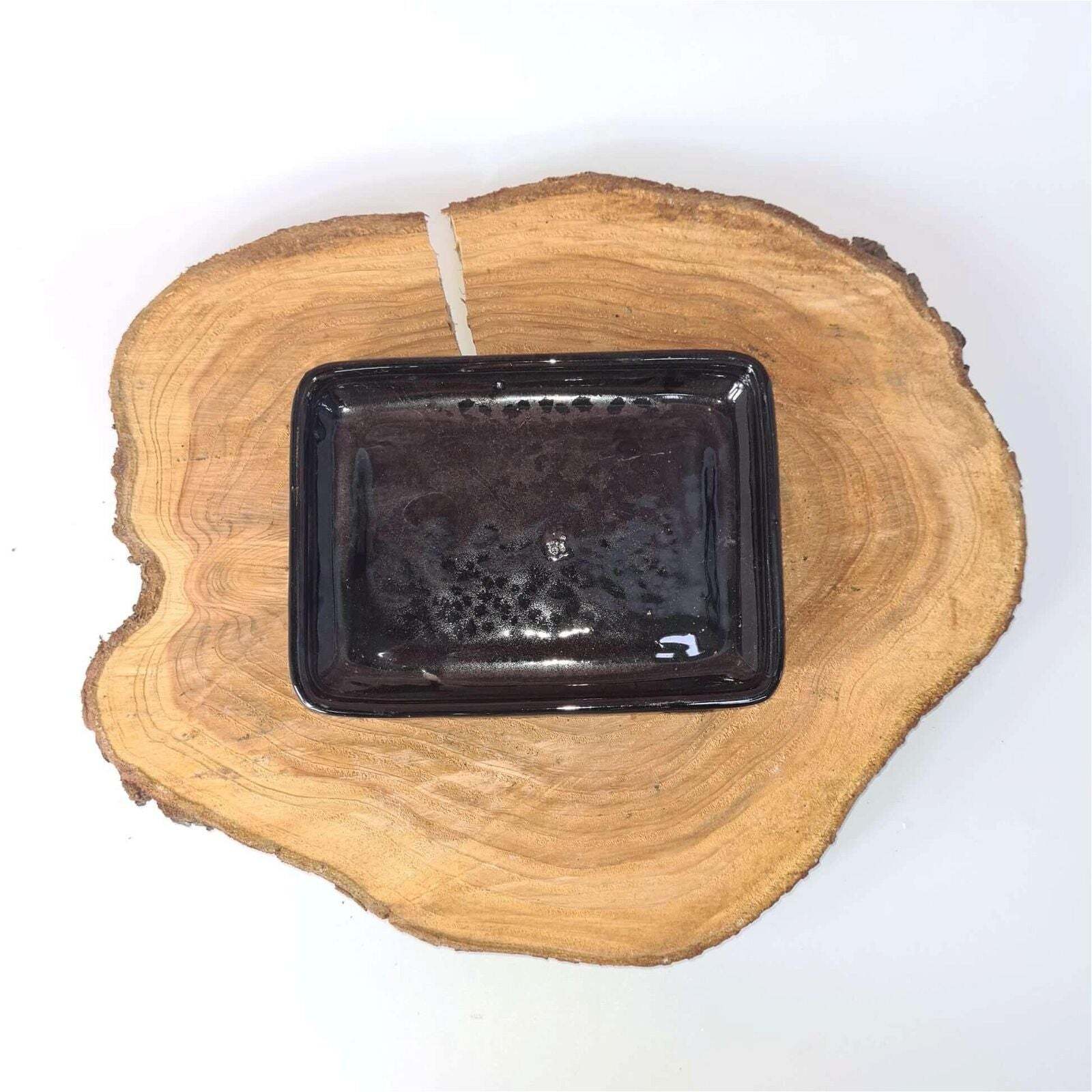 18cm Glazed Drip Tray | Rectangle | Black