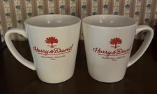 Vintage Lot 2 Harry & David Coffee Mugs Cups Medford Oregon White Red Classic