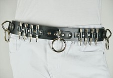 LEATHER BULLET BELT BIKER GOTH HEAVY METAL ROCKER PUNK CYBER FETISH STAGE GOTHIC