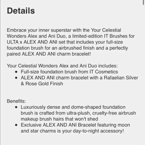 IT brushes X Alex and Ani Limited Edition CELESTIAL WONDERS DUO $56 value - Picture 6 of 6