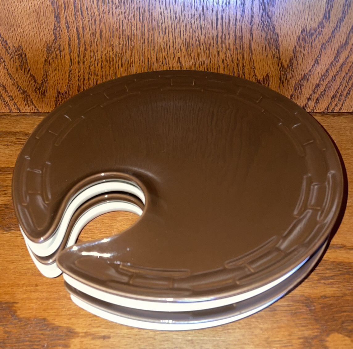 Longaberger Plates Woven Traditions Heritage Wine And Cheese Set Of 4