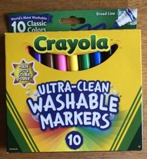 Crayola Ultra-Clean Washable Broad Line Markers, 10 Ct, Back to School Supplies