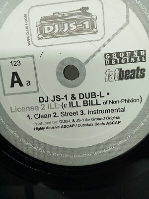 DJ JS1 & DUB-L: LICENSE 2 ILL / NOWADAYZ VG+ Gold Promo Stamp Vinyl 12 Inch 
