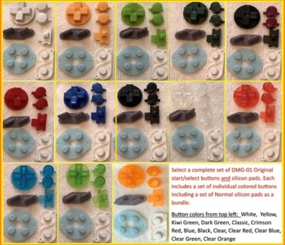 DMG BUTTONS & PADS Nintendo Game Boy Replacement Button Set Gameboy PICK A COLOR