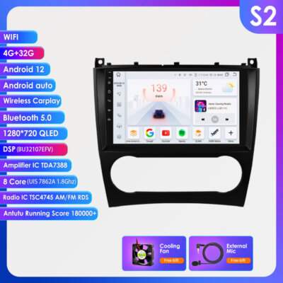 8Core For Mercedes Benz W203 C230 C280 CLK55 Android13 GPS Car Stereo CarPlay BT