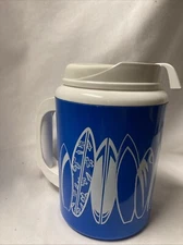 Surf Jumbo Travel Mug 34 oz Jug Super Insulated Thermo-Serv w/ Lid USA Made EUC