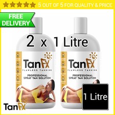 Fake Tan Spray Solution, 2 x 1 Litre - Light Medium Dark Tanning Liquid