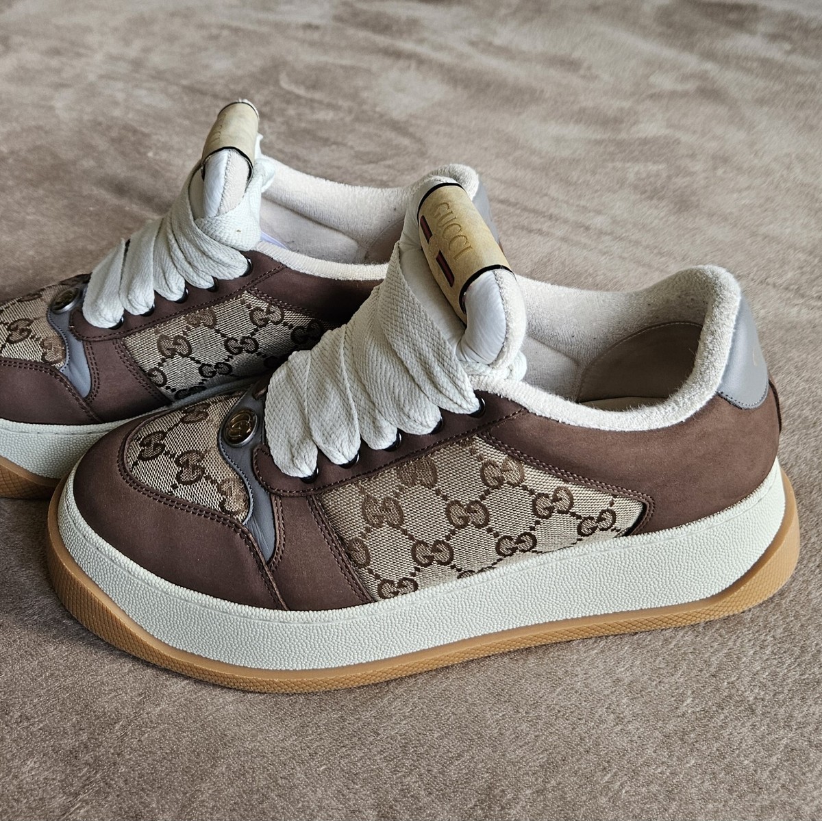 Gucci Men's Double Screener Canvas Low-Top Sneakers | eBay