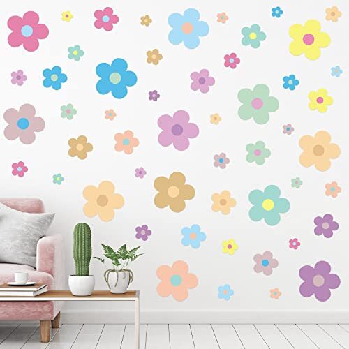 288 Pcs Y2k Cute Flowers Wall Sticker Colorful 9.1 x 11.4 Inch