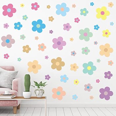 288 Pcs Y2k Cute Flowers Wall Sticker Colorful 9.1 x 11.4 Inch