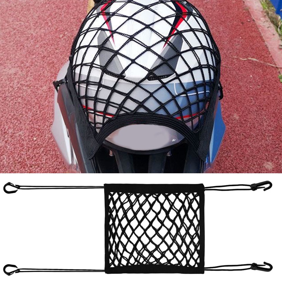  Motorcycle Helmet Storage Trunk Bag Cargo Bike Scooter Mesh