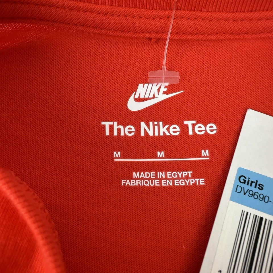 Nike Kids красный без рукавов хлопок трикотажа Swoosh логотип активный Майка футболка Sz M - Изображение 2 из 2