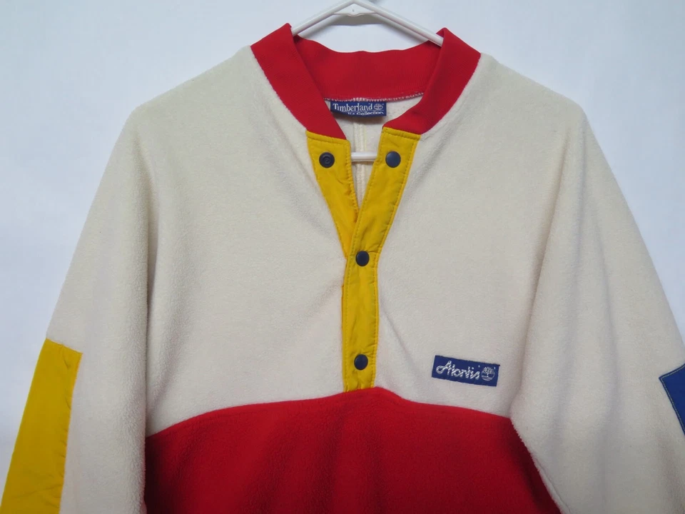 Vtg Timberland Atlantis Collection T Snap Fleece Color Block Pullover Sz XS Rare - Image 2 of 4