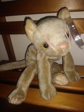 TY Retired Beanie Baby Silver Cat 1999 With Tags Ty