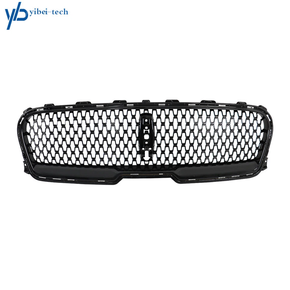 Parrilla para Lincoln Continental 2017-2020 con orificio para cámara parrilla delantera negra brillante Foto 2 de 4