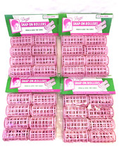 Diane Snap-on Roller 2120 4 packs Vintage Pink Plastic 32 Hair Roller Curlers