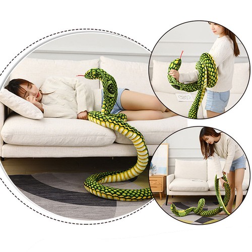 Giant Stuffed Snake Plush Animal Toys Soft Realistic Large Cobra Plush Toy GifBO - Picture 10 of 25