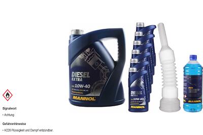 11L MANNOL Motoröl SAE 10W-40 DIESEL EXTRA inkl Auslaufschlauch Scheibenreiniger