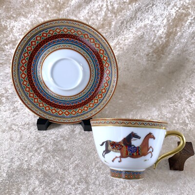 Hermes Paris Tea Cup & Saucer Cheval d'Orient No. 1 Horse