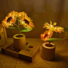 SUNFLOWER LAMP, viral, light, night, led,  table, bedroom, decor, flowers,gift
