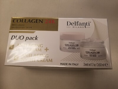 NIB Sealed Delfanti Milano COLLAGEN 24K  Anti-Aging DAY/NIGHT Cream DUO Pack
