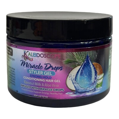 Kaleidoscope Miracle Drops Styler Gel Conditioning Hair Gel 12 oz Coconut Aloe