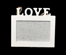 Gisela Graham Love White Photo Frame Wooden Wedding Picture Valentines Day Gift