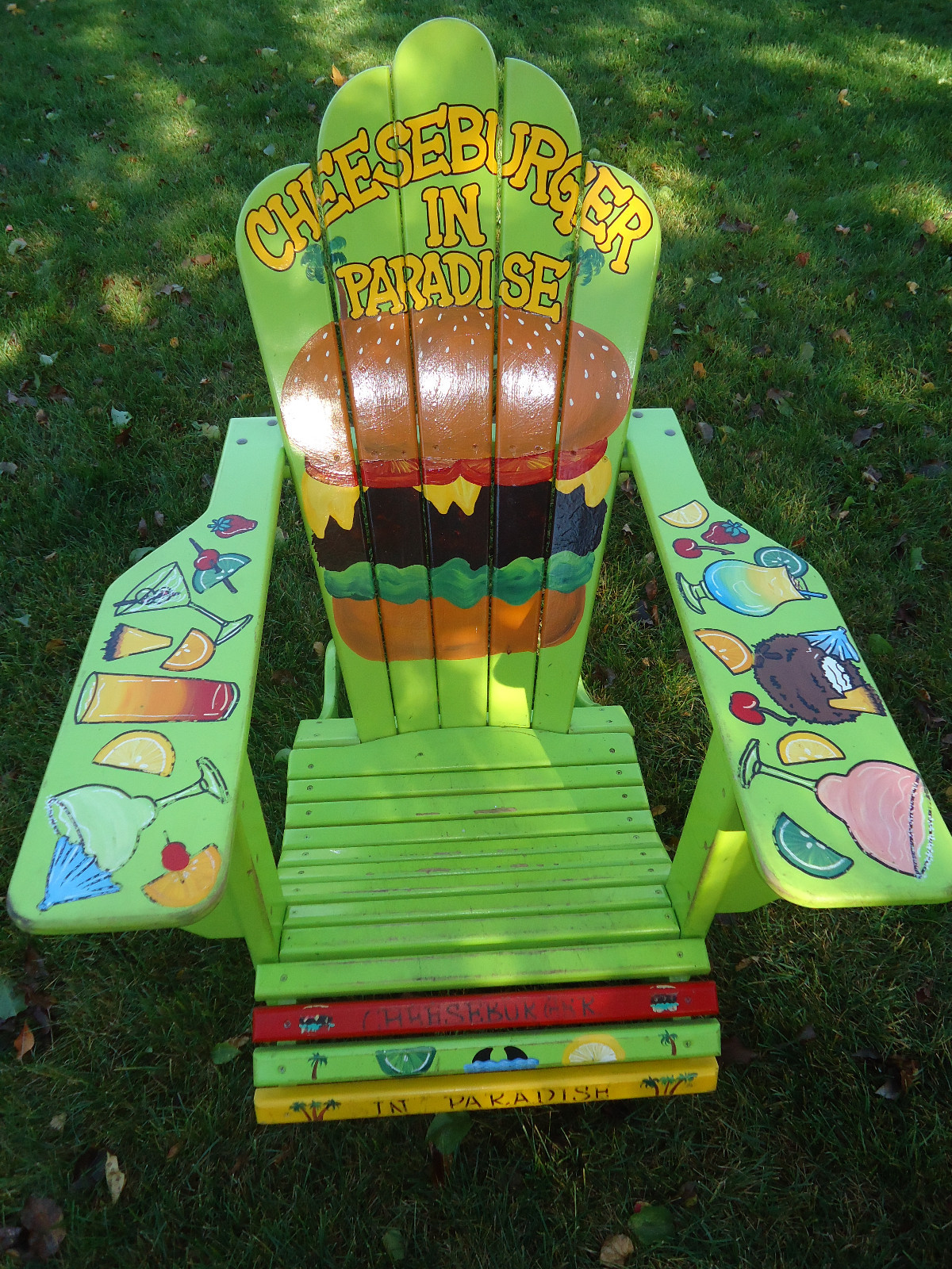 RARE JIMMY BUFFETT CHEESEBURGER IN PARADISE HAND PAINTED WOOD