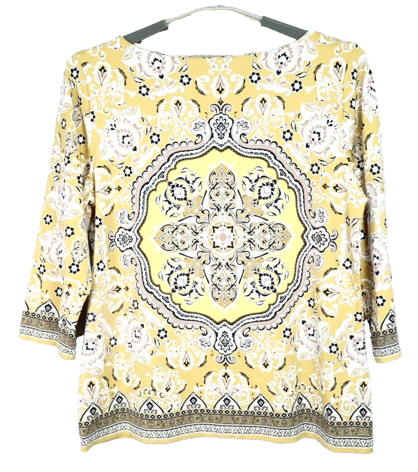 CHARTER CLUB Women's Stretch Nylon Tunic Blouse 3/4 Sleeve Geometric Size XL - Image 2 of 4