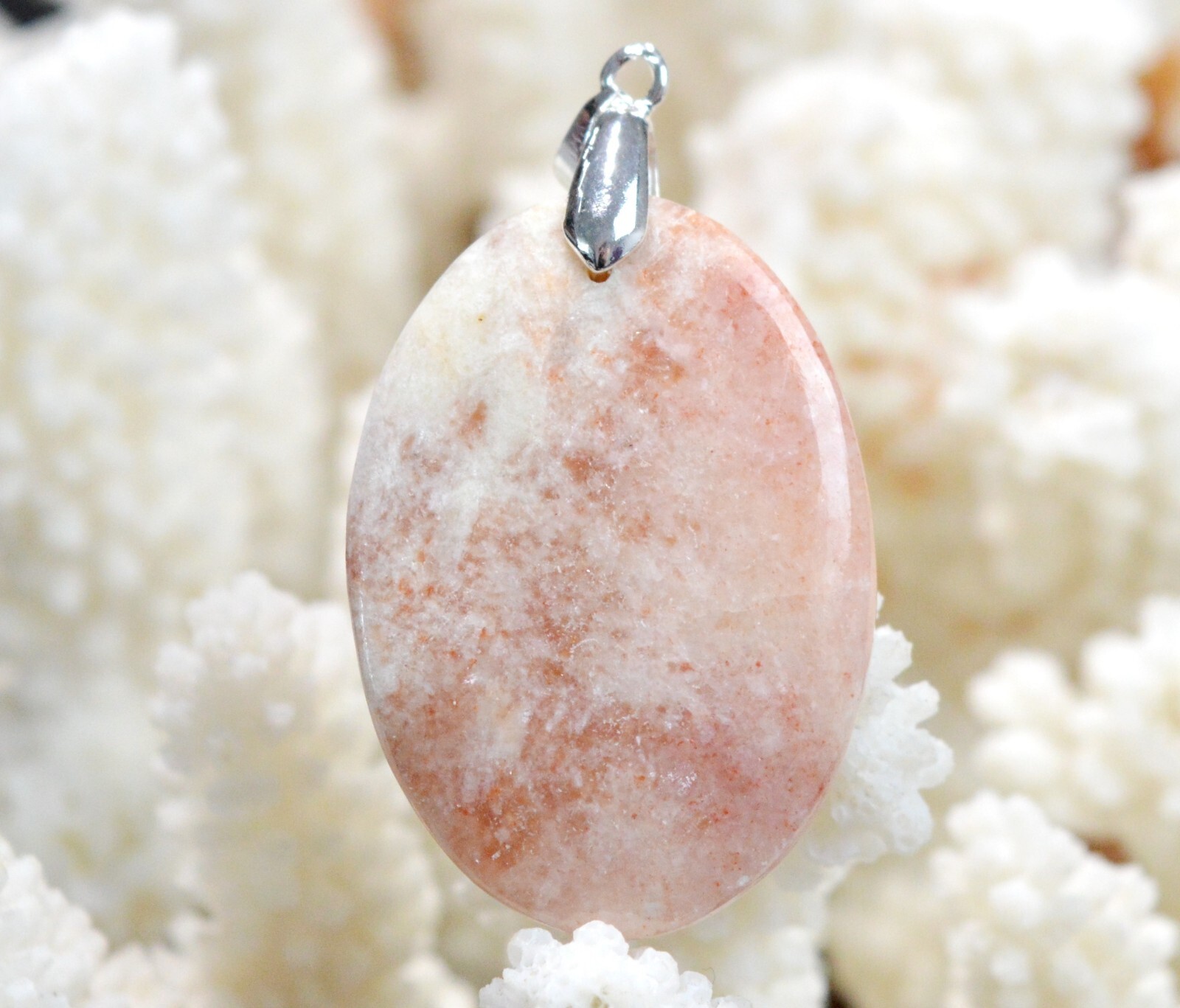 Pendentif en quartz fraise d'Afrique du Sud, cabochon en pierre naturelle de 58 carats unique
