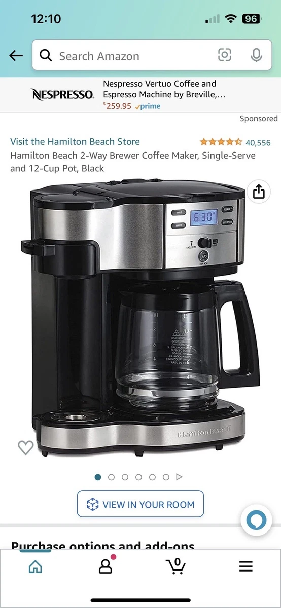 Hamilton Beach (49980A) Single Serve Coffee Maker and Coffee Pot