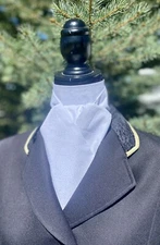 White On White Equestrian Stock Tie Four Fold