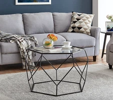 Firstime & Co Geometric Glam Coffee Table in Black - Brand New!